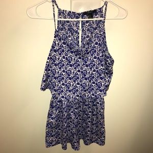 Blue & white romper